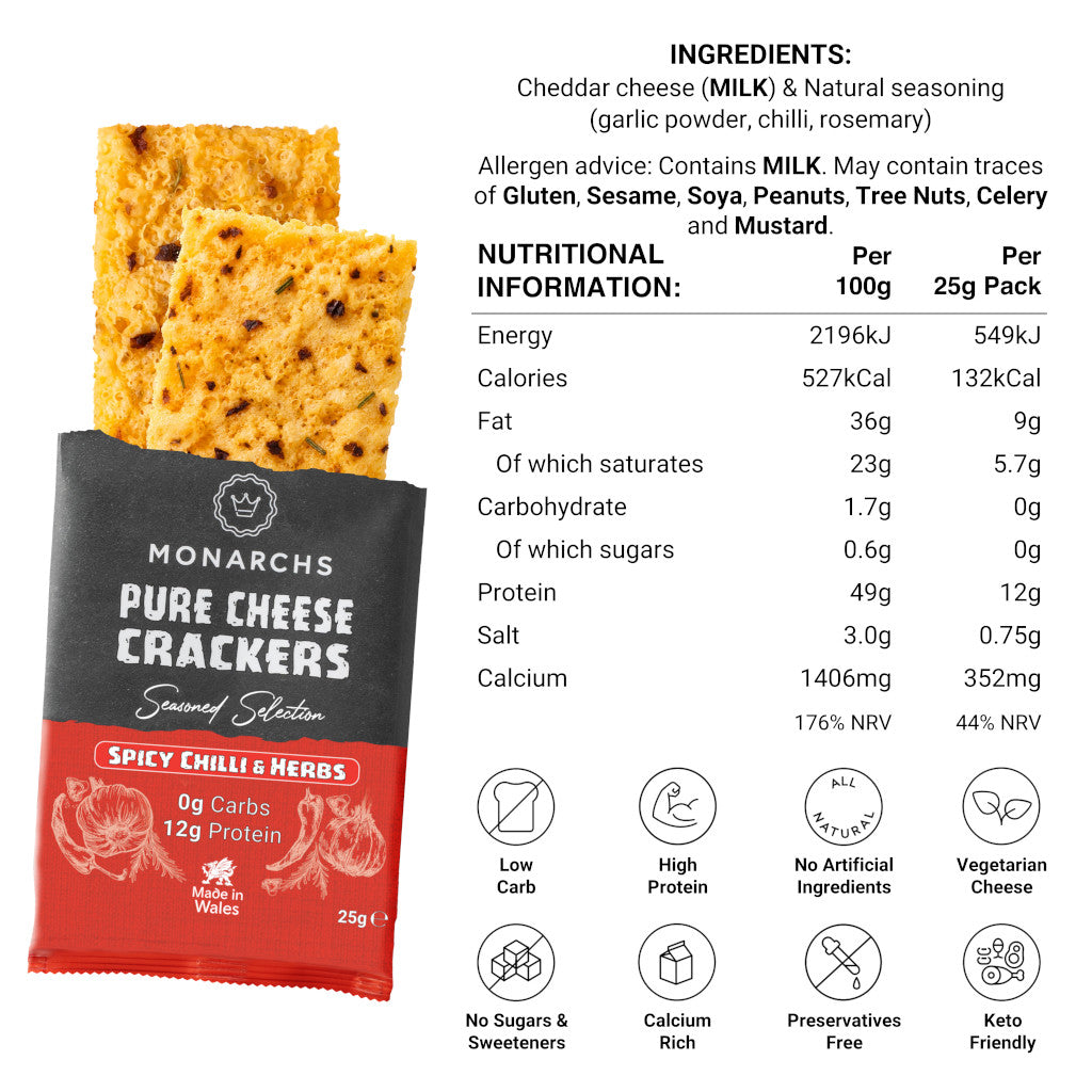 Monarchs - Spicy Chilli & Herbs Cheese Crackers