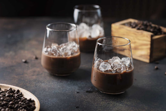 Low-carb Irish cream liqueur poured into a short glass over ice.
