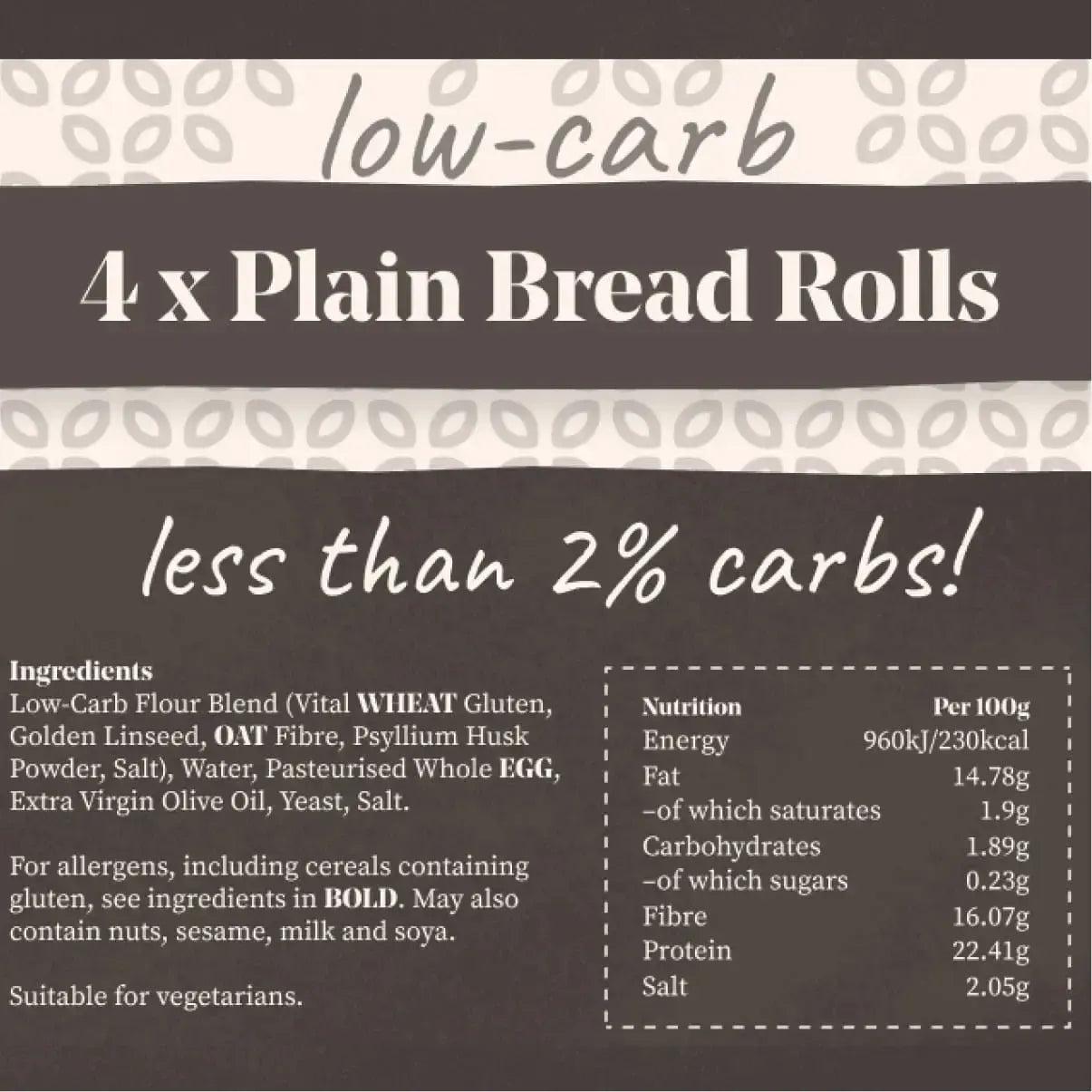 Low-Carb Bread Rolls | Pack of 4 x 65g