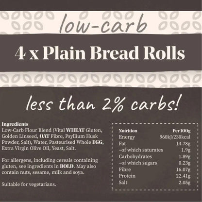 Low-Carb Bread Rolls | Pack of 4 x 65g