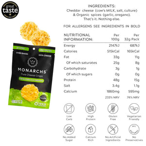 Monarchs Pure Cheese Crisps Fresh Garlic & Oregano