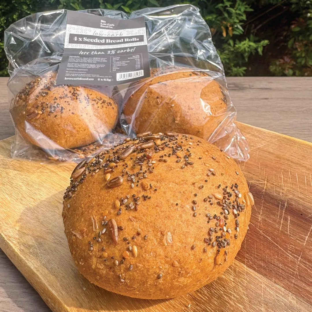 Low-Carb Keto Bread Seeded Rolls – Pack of 4 x 65g rolls-Baked Goods-Low Carb Food Co-Low Carb Food Co