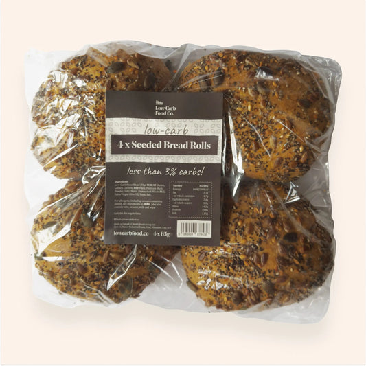 Low-Carb Keto Bread Seeded Rolls – Pack of 4 x 65g rolls-Baked Goods-Low Carb Food Co-Low Carb Food Co
