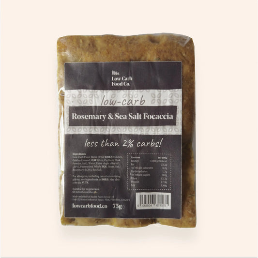 Low-Carb Keto Focaccia Bread – Rosemary & Sea Salt – 75g-Baked Goods-Low Carb Food Co-Low Carb Food Co
